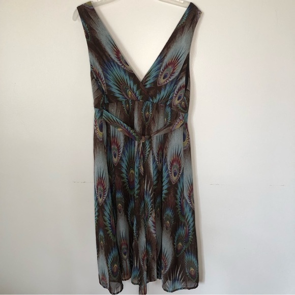Charlotte Russe dress M Sleeveless V Neck‎ Y2K Babydoll Fairy Retro Multicolour - Picture 4 of 7